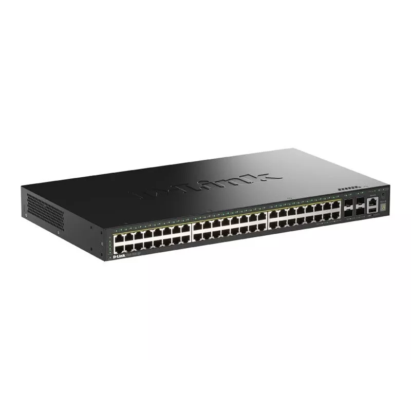 D-Link Switch 52 porte Gigabit Stackable PoE+ Smart Managed con 4 porte 10G SFP+