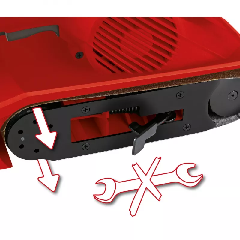 Levigatrice a nastro TC-BS 8038 (rosso/nero, 800 Watt)
