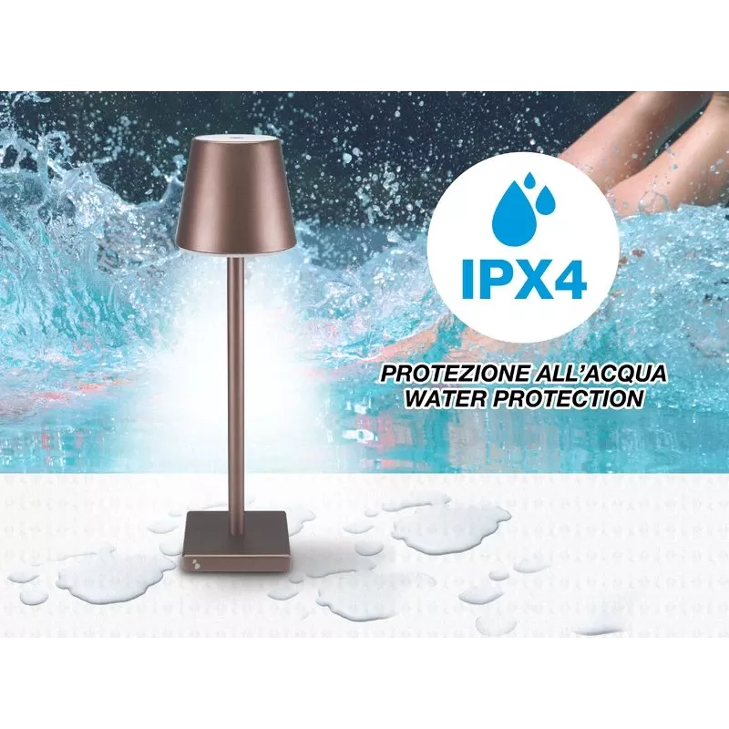 Lampada da tavolo ricaricabile Beper P201UTP103, interruttore touch, 2 W