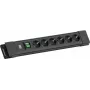 Ciabatta Bachmann CONNECTUS con 6× prese CEE7/3, 1× interruttore, cavo 2,0 m, spina CEE7/7, nera