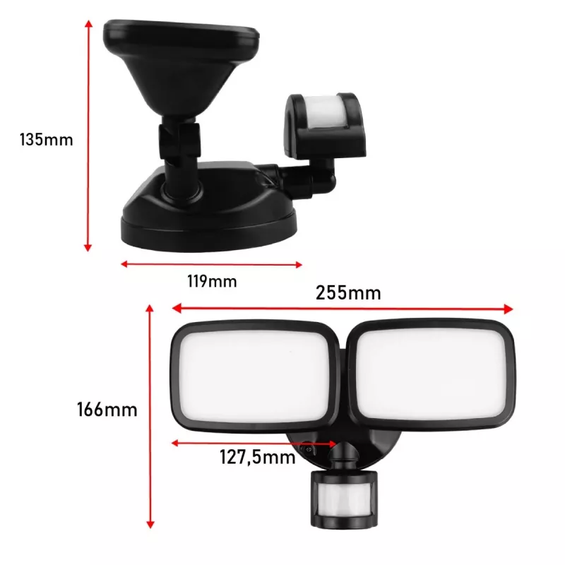 Lampada da parete LED MACLEAN MCE524 con rilevatore di movimento PIR, modello MCE524 B
