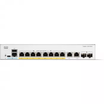 Cisco Catalyst 1300-8FP-2G - switch - L3 - managed - 8 x 10/100/1000 (PoE+) + 2 x Combo Gigabit SFP/RJ-45 - montabile a rack - PoE+ (120 W) (C1300-8FP-2G)