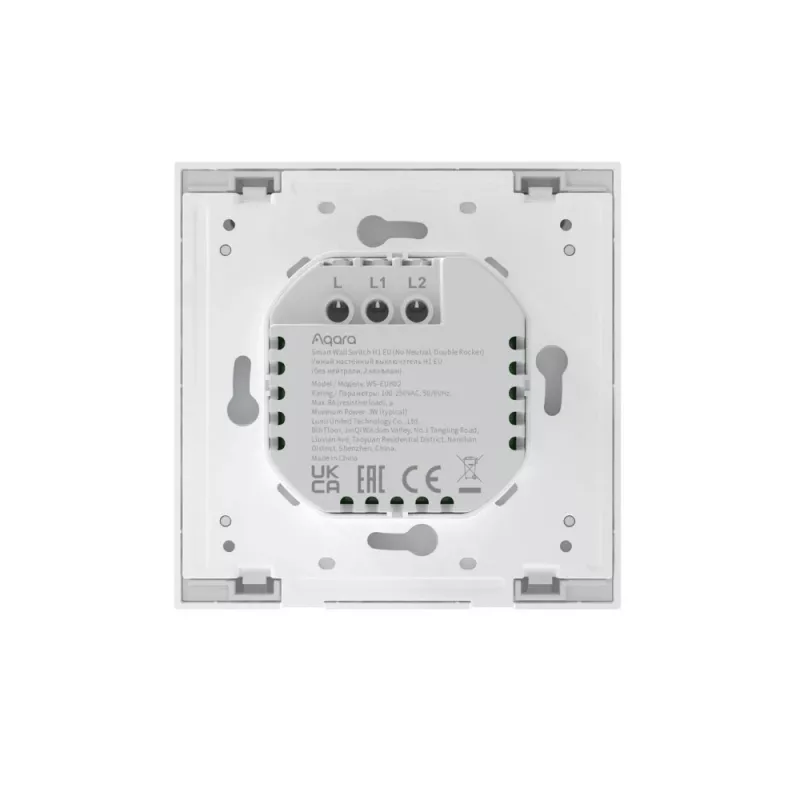 Aqara Smart Wall Switch H1 (No Neutral, Double Rocker) bianco (HomeKit)
