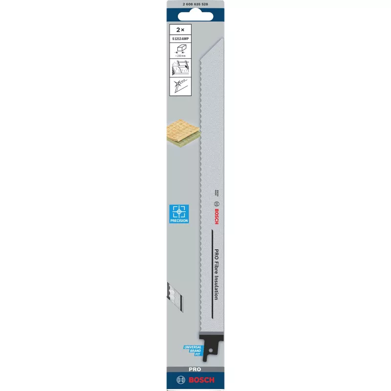 Lame per sega a gattuccio Bosch Precision for Fibre Insulation S 1213 AWP, 300 mm, 2 pz.