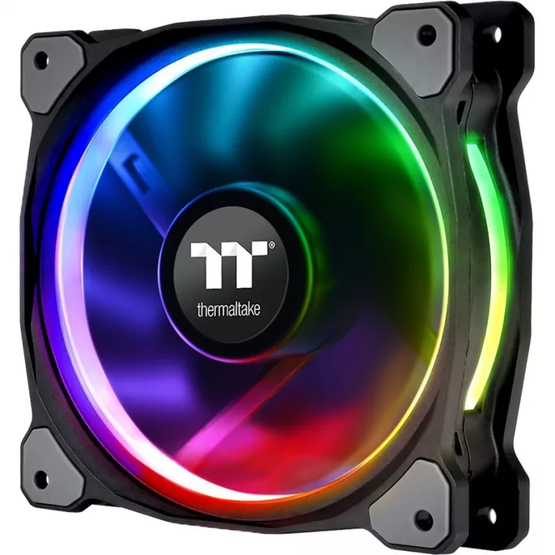 Ventola per radiatore Thermaltake Riing Plus 14 LED RGB TT Premium Edition CL-F056-PL14SW-A, 140 mm, confezione da 3 con controller, nero