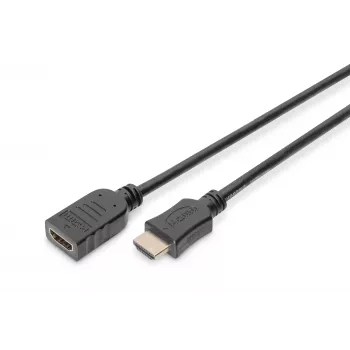 Digitus ASSMANN cavo prolunga HDMI High Speed - HDMI con Ethernet - HDMI (F) a HDMI (M) - 5 m - tripla schermatura - nero (AK-330201-050-S)