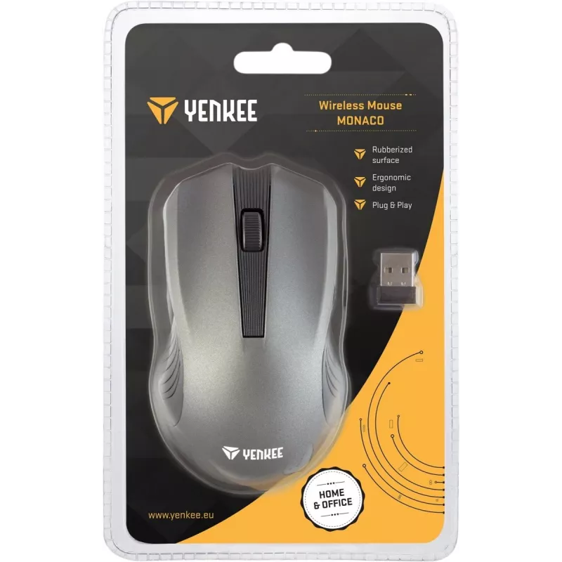 Mouse wireless simmetrico 2,4 GHz, 3 tasti, portata 10 m