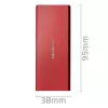 Case per SSD QOLTEC 51831 USB 3.0 per unità M.2 SATA fino a 2 TB, rosso, supporta lunghezza 30 mm, fino a 4 unità