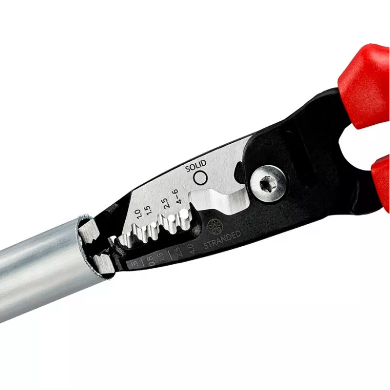 Knipex 13 72 200 ME pinza spellafili nero, blu, rosso, acciaio inox
