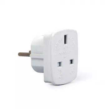 Gembird Cablexpert a-AC-UKEU-001 - alimentatore - alimentatore (M) a alimentatore (F) - bianco - Regno Unito, Europa (a-AC-UKEU-001)