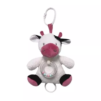 Carillon TULILO modello mucca, versione bianco-bordeaux, 18 cm
