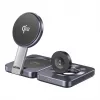 Stazione di ricarica wireless pieghevole 3 in 1 UNITEK P1300AGY01 Qi2 15 W, grigio