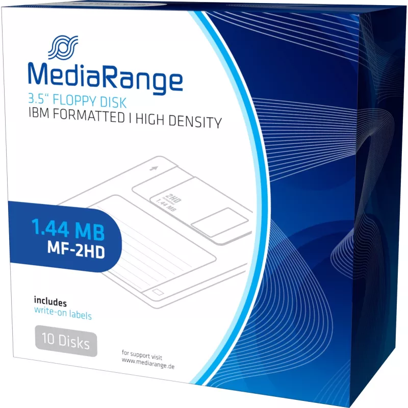 Floppy disk MediaRange MR200 da 3,5 pollici 1,44 MB, 10 pezzi, neri