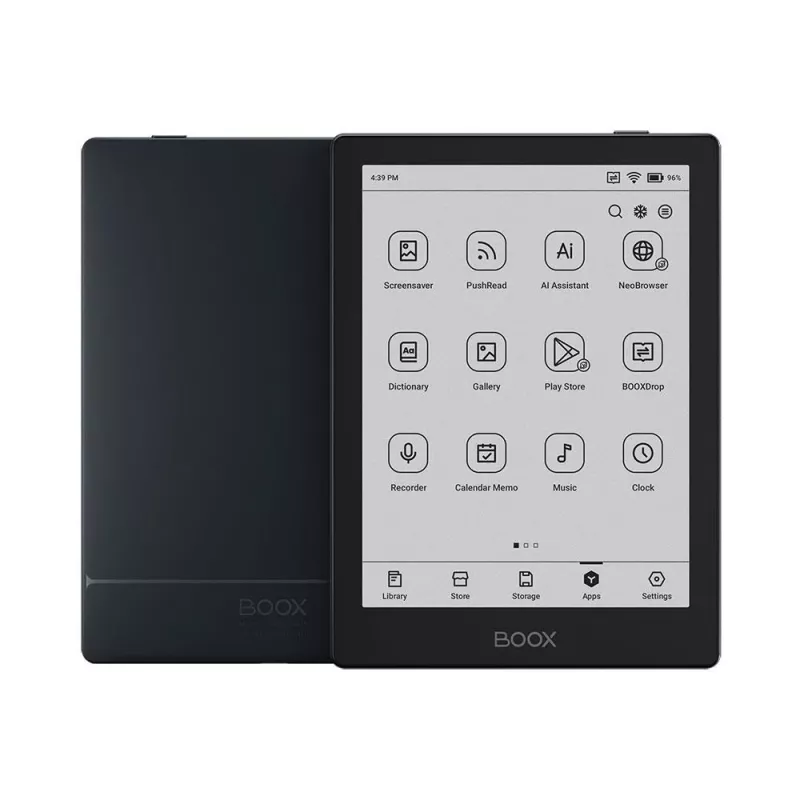 E-Reader Onyx Boox 6 pollici (15,2 cm) con 1448×1072 E‑Ink, 32 GB, 2 GB RAM, Android 11, Wi‑Fi dual band, Bluetooth 5.0, MicroSD, USB‑C, nero