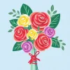 Set da colorare Ravensburger CreArt – Bouquet di rose, Set colora per numeri (Modello 25520)