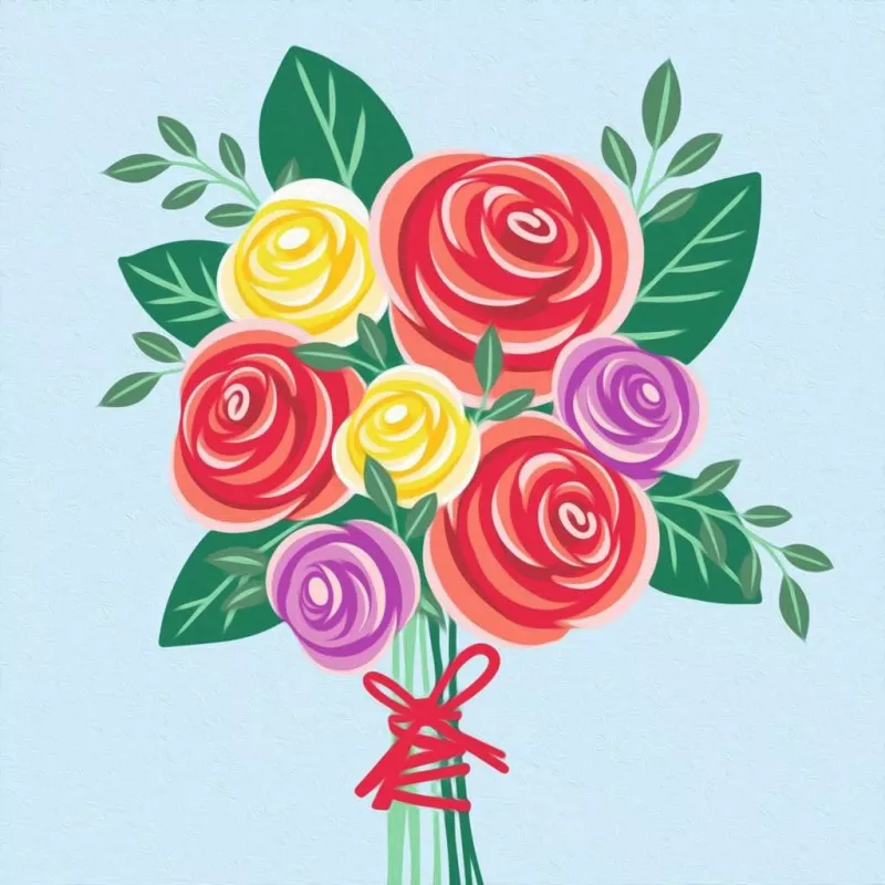 Set da colorare Ravensburger CreArt – Bouquet di rose, Set colora per numeri (Modello 25520)