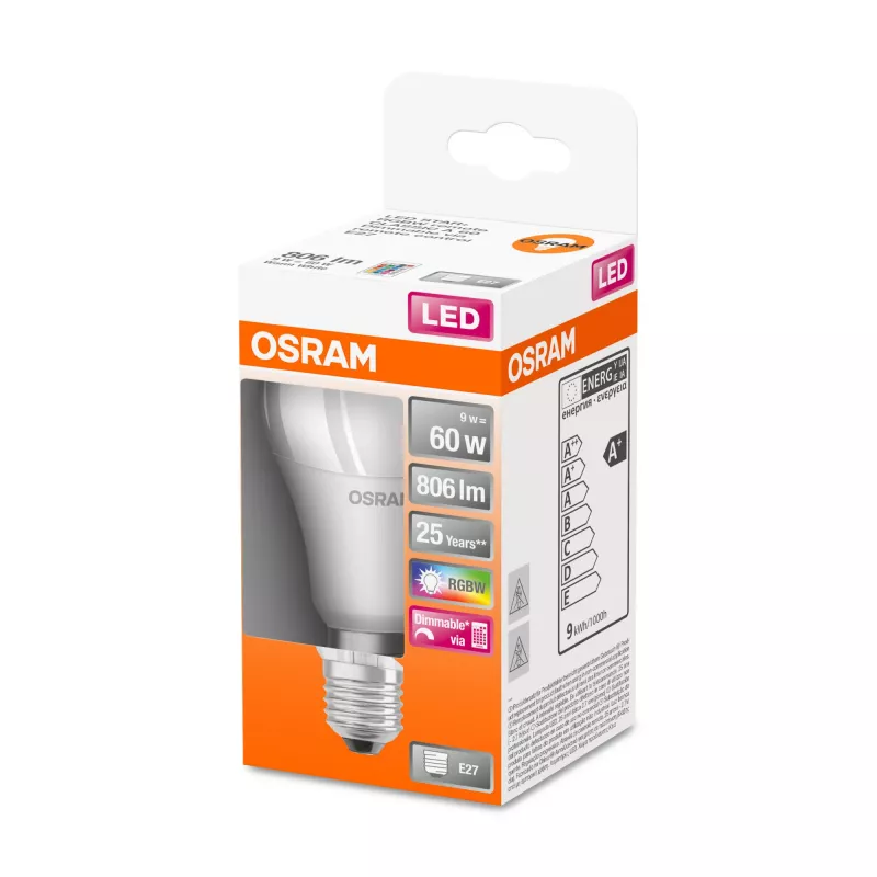 Lampada LED Star+ Classic A RGBW FR 60 dimmerabile 9W/827 E27 con telecomando | 9 W | RGBW