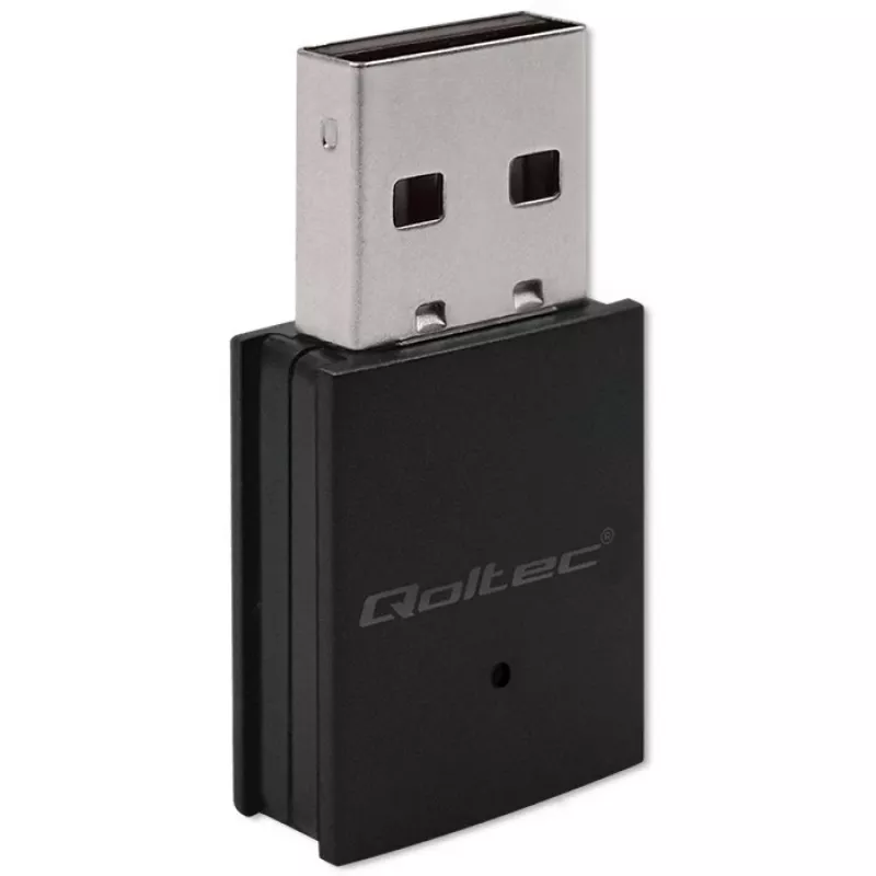 Adattatore mini USB Wi-Fi wireless compatto QOLTEC 57007 – Single-Band 2,4 GHz, fino a 150 Mbit/s, antenna interna