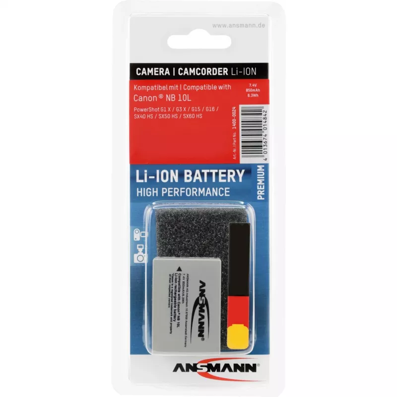 A-Can NB 10 L, batteria per fotocamera compatibile con Canon NB 10 L, Retail