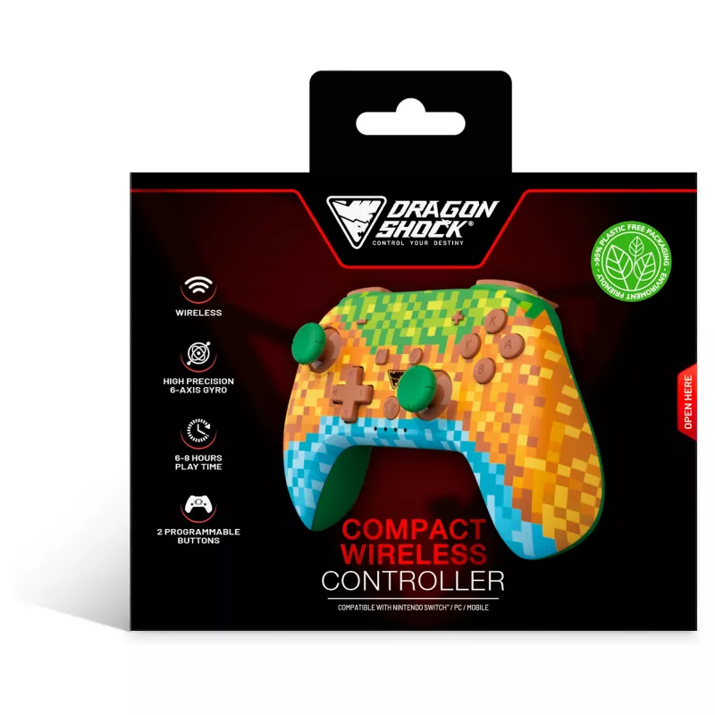 Dragonshock PopTop Compact - Gamepad - Nintendo Switch - pulsante indietro - D-Pad - pulsante Home - tasto reset - wireless - Bluetooth - USB Type-C (D