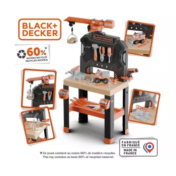 Giocattolo officina per bambini SMOBY Bricolo Builder 7600360741 – Set di attrezzi da costruzione per giochi di ruolo