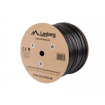 Cavo di rete Lanberg LCU6-21CU-0305-BK nero 305 m Cat6 U/UTP (UTP) per esterni