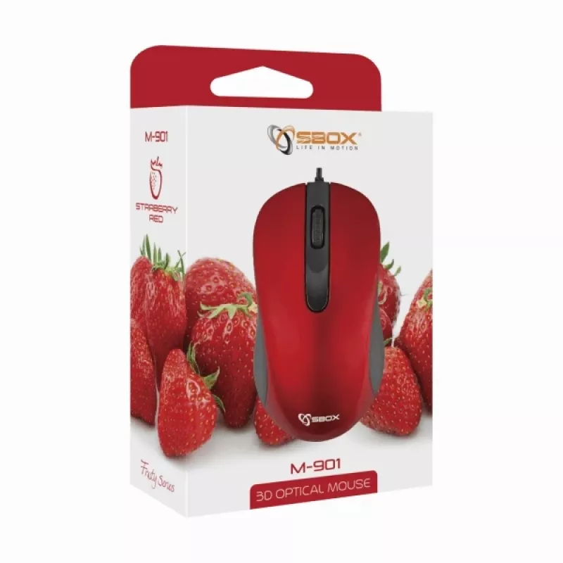 Sbox M-901 mouse ottico rosso