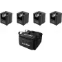 Set luci EUROLITE 4x AKKU UP-1 a batteria con SB-4 Soft-Bag