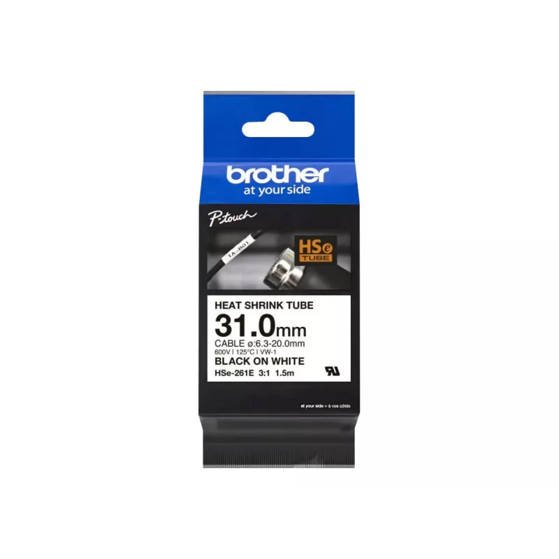 Nastro per stampante Brother HSe-261E nero 3,1 cm x 1,5 m