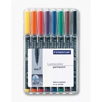 Pennarello indelebile Staedtler 318 WP8 nero blu marrone verde arancione rosso viola giallo 8 pz.