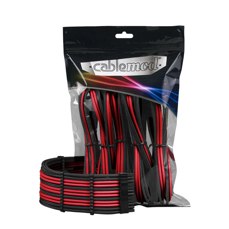 Set prolunga cavo CableMod PRO ModMesh 12VHPWR di CableMod – nero/rosso, set prolunga PCIe 12VHPWR 16-Pin