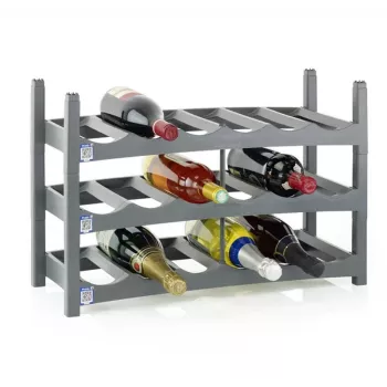 Portavini da tavolo rotho VARIO per 6 bottiglie, pieghevole, grigio, 600×220×140 mm
