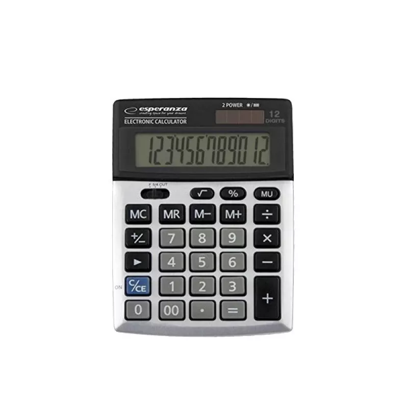 Esperanza ECL102 Newton calcolatrice da tavolo base, nera/argento