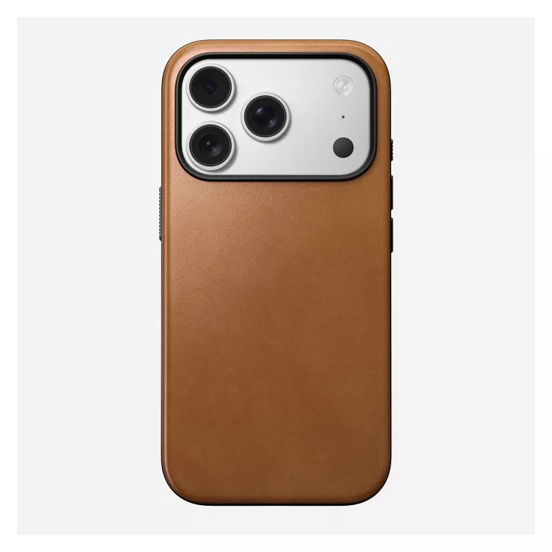 Custodia per cellulare Nomad Modern Leather Case per iPhone 17 Pro, 16 cm (6,3 pollici), tan, pelle e PC/TPU