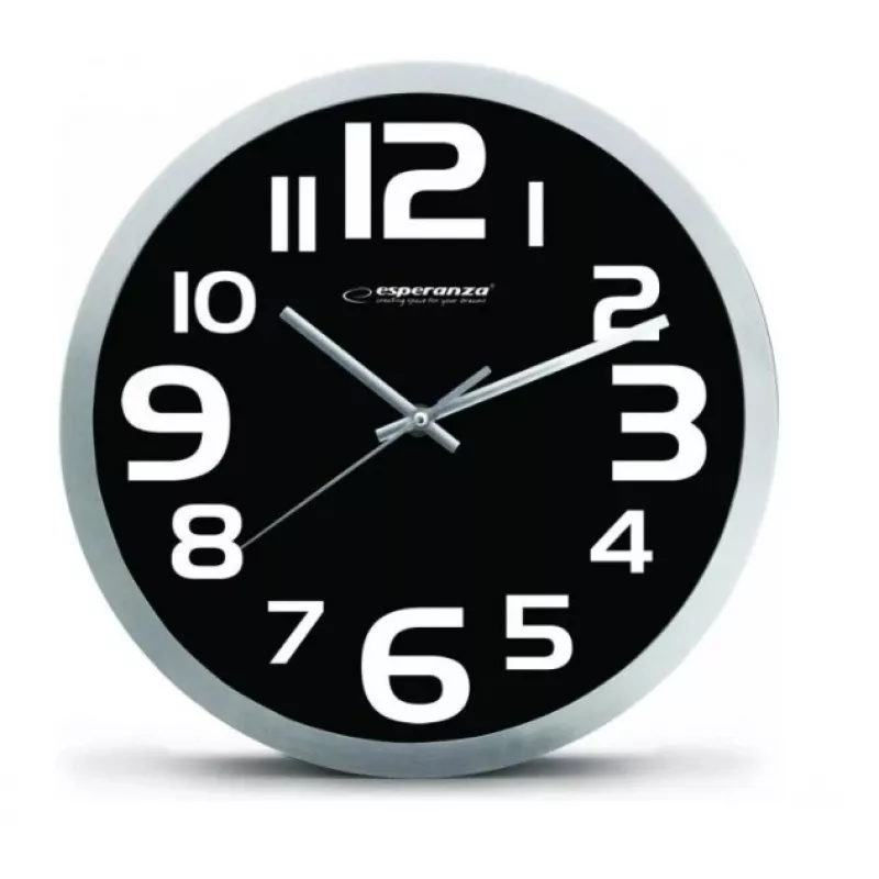 Orologio da parete al quarzo Esperanza Zurich EHC013K, ovale, nero/bianco