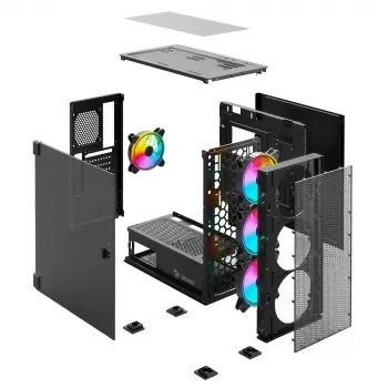 Case PC SAVIO Raptor X1 ARGB vetro/mesh nero