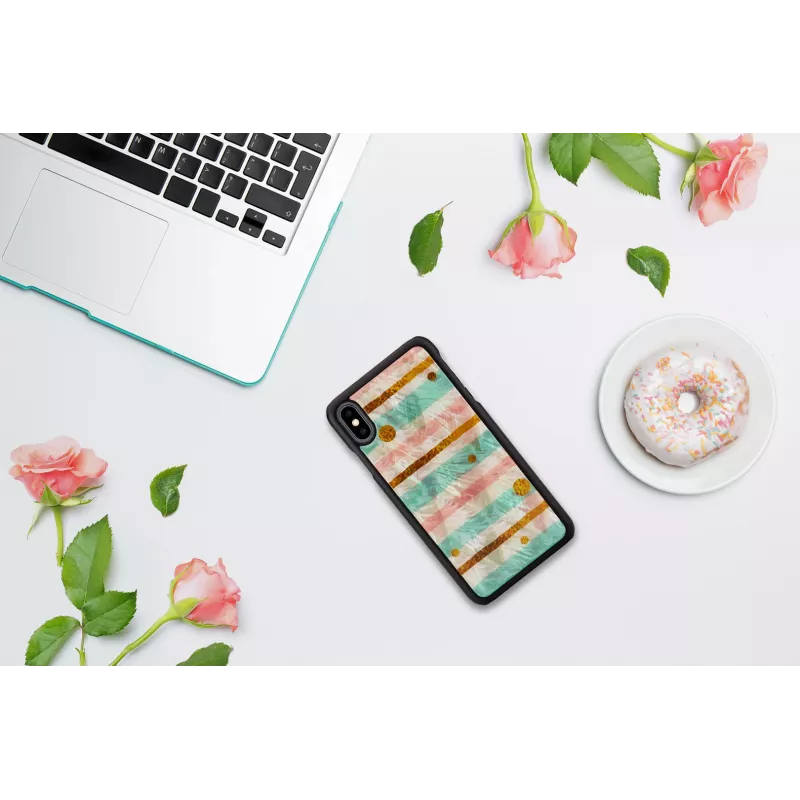 Custodia protettiva per smartphone iKins per iPhone XS Max — Pop Mint nero, guscio rigido con bordi rialzati