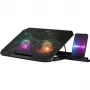 Base di raffreddamento per notebook DEFENDER NS-510 con 2 ventole, 2 porte USB e illuminazione RGB