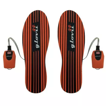 Soletta riscaldabile Glovii GW4U unisex, poliestere 100%, taglia EU 36–48, rosso/nero, batteria agli ioni di litio