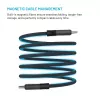 Cavo magnetico intrecciato USB-C su USB-C FIXED FIXDBM-CC2-GR, USB 2.0, guaina intrecciata, lunghezza fissa, grigio