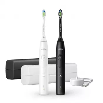 Spazzolino sonico ricaricabile Philips serie 5500 HX7119/02 – 2 manici, 2 testine, batteria Li-Ion, Daily care & Whitening