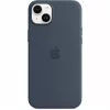 Custodia in silicone con cover Apple iPhone 14 Plus MagSafe blu tempesta