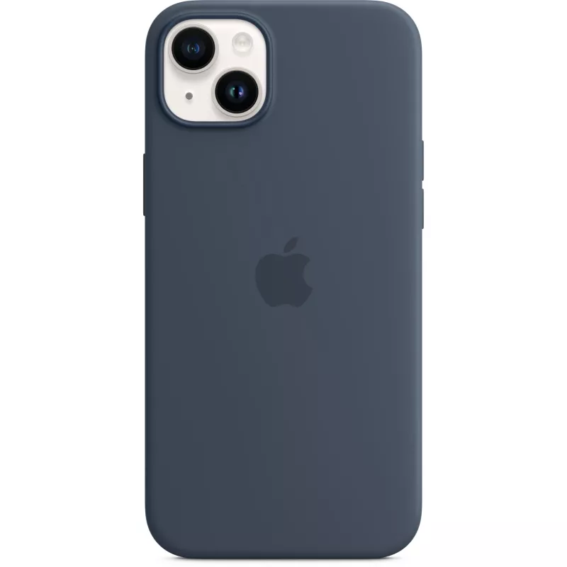 Custodia in silicone con cover Apple iPhone 14 Plus MagSafe blu tempesta