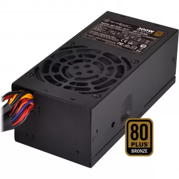 SilverStone TFX Series SST-TX300 - Alimentatore (interno) - TFX12V / ATX12V 2.4 - 80 PLUS Bronze - AC 100-240 V - 300 Watt - PFC attivo - nero (SST-TX300)