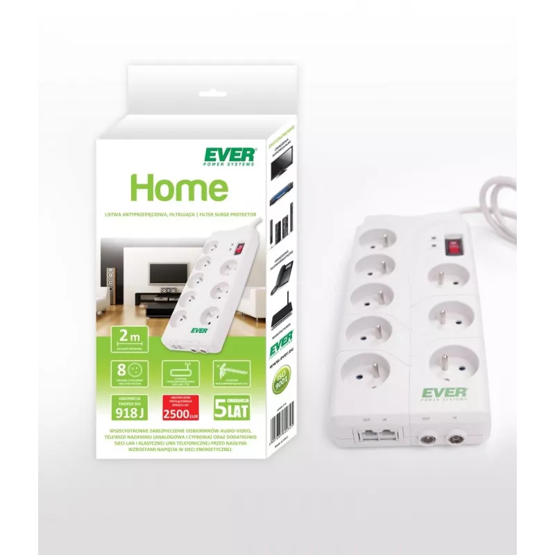 Protezione da sovratensione Home 2m 8 prese