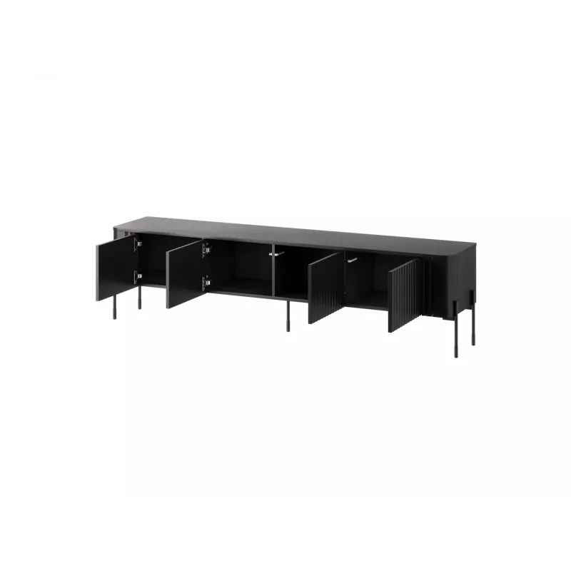 Mobile TV cama meble VERA 190x40x50 cm – piano e struttura nero opaco