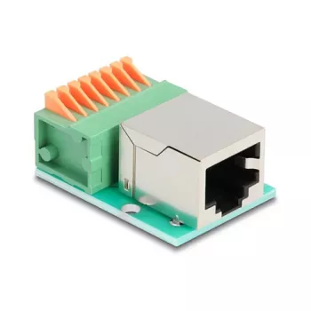 Adattatore per cavo DeLOCK 90652 RJ45 morsettiera 8 pin verde argento