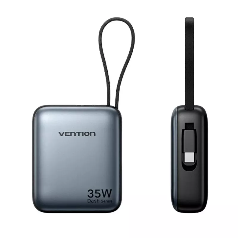 Vention FHEH0 power bank 10000 mAh 35 W con cavo USB-C, grigio