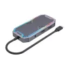 Unitek uHUB S7+ D1029A hub USB-C, USB 3.2 Gen 2 10 Gbps, HDMI 2.0, Gigabit RJ45, audio da 3,5 mm, 100 W, grigio