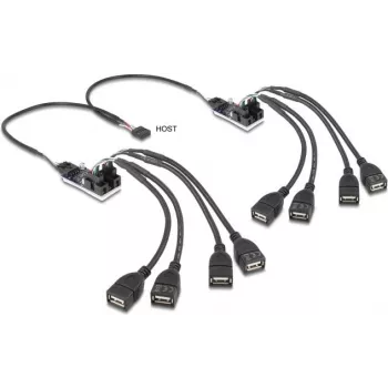 Hub USB DELOCK 61072 — hub USB 2.0 a 8 porte, alimentato dal bus